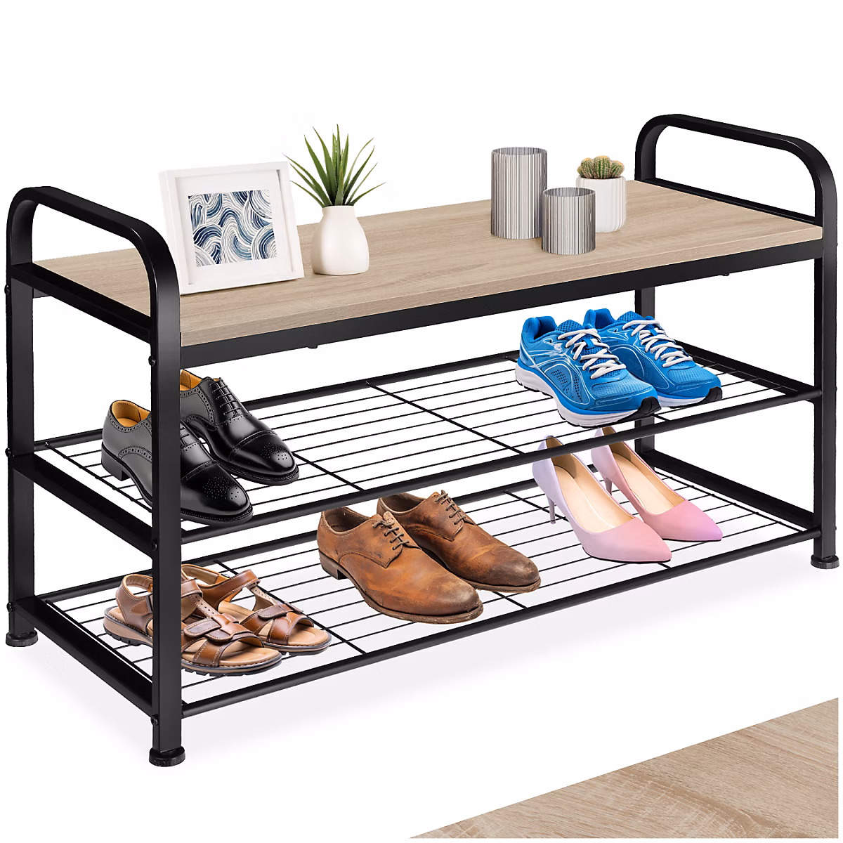 Étagère à chaussures style industriel Bois clair industriel – Chêne Sonoma