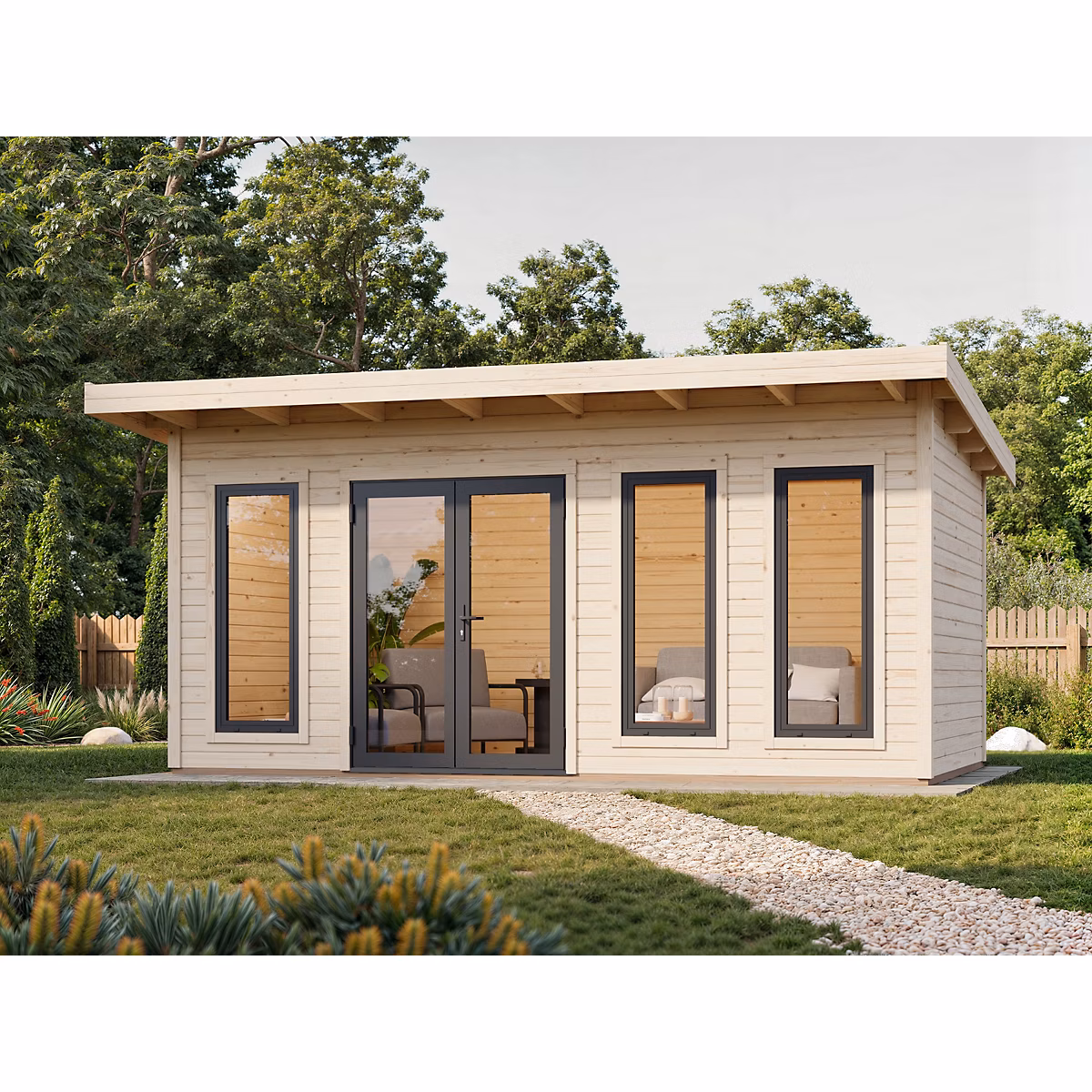 Abri de jardin, garage, carport et rangement extérieur – Abri de jardin en bois Aurélia Palmako surface extérieure totale 23.2m²
