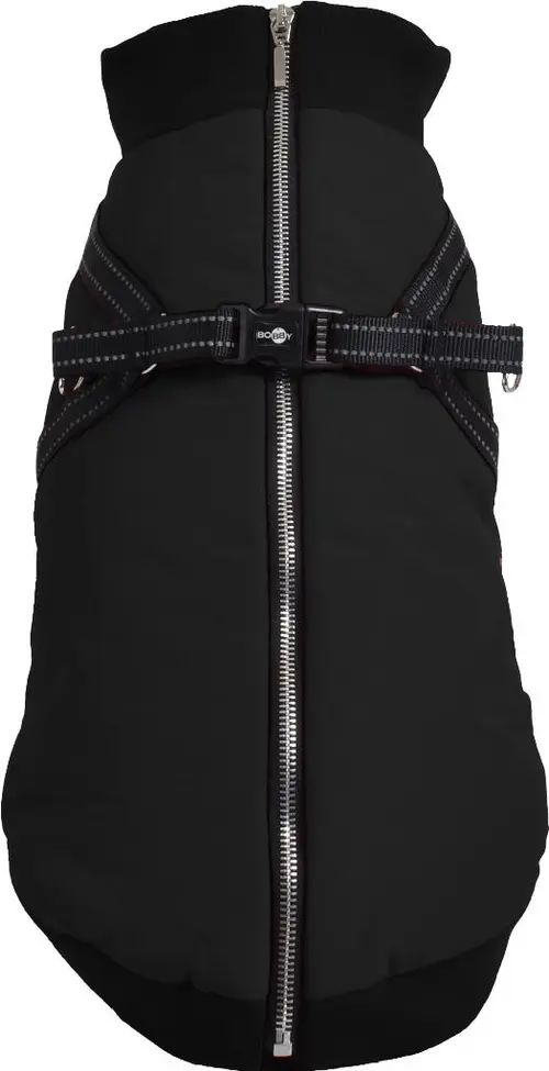 Manteau pour chien coloris noir avec harnais intégré Bobby Easy - Taille 44L
