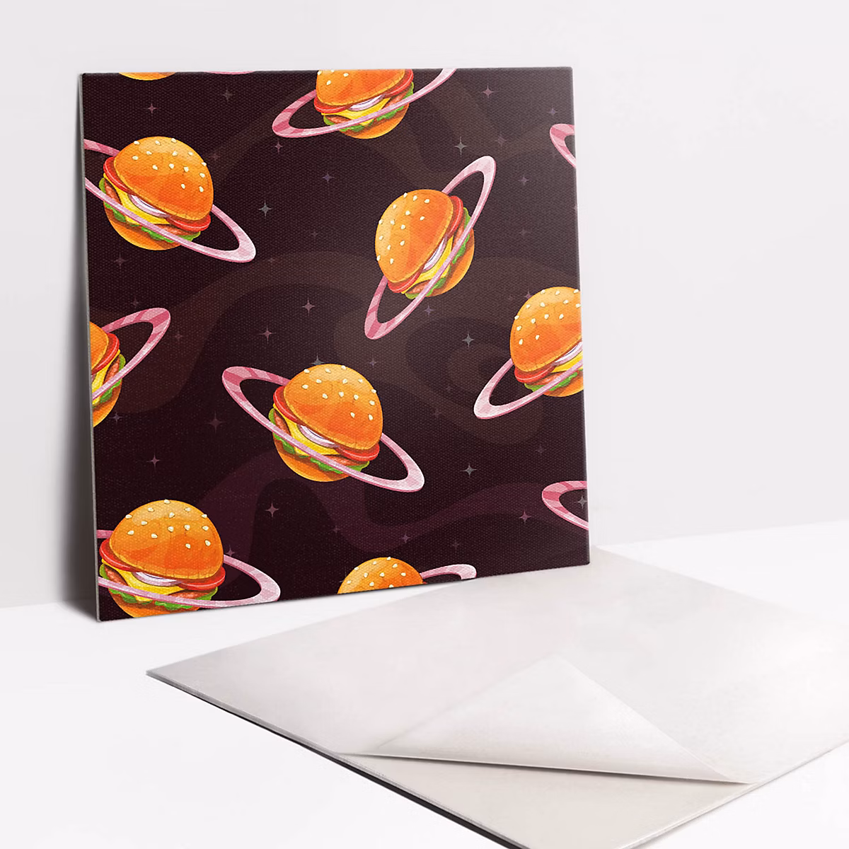 Carreaux vinyle Tulup 30 × 30 cm Planètes hamburgers 9 pcs