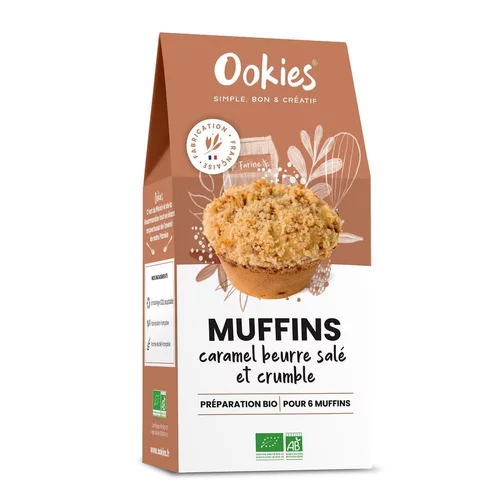 Muffins caramel beurre salé et crumble Ookies - 350 g