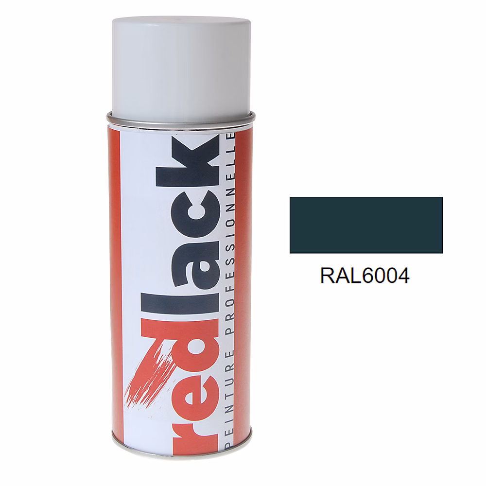 Bombe de peinture Aérosol – spray, 400ml, RAL 6004 Vert bleu, Mat, multisupport, Redlack, RAL6004