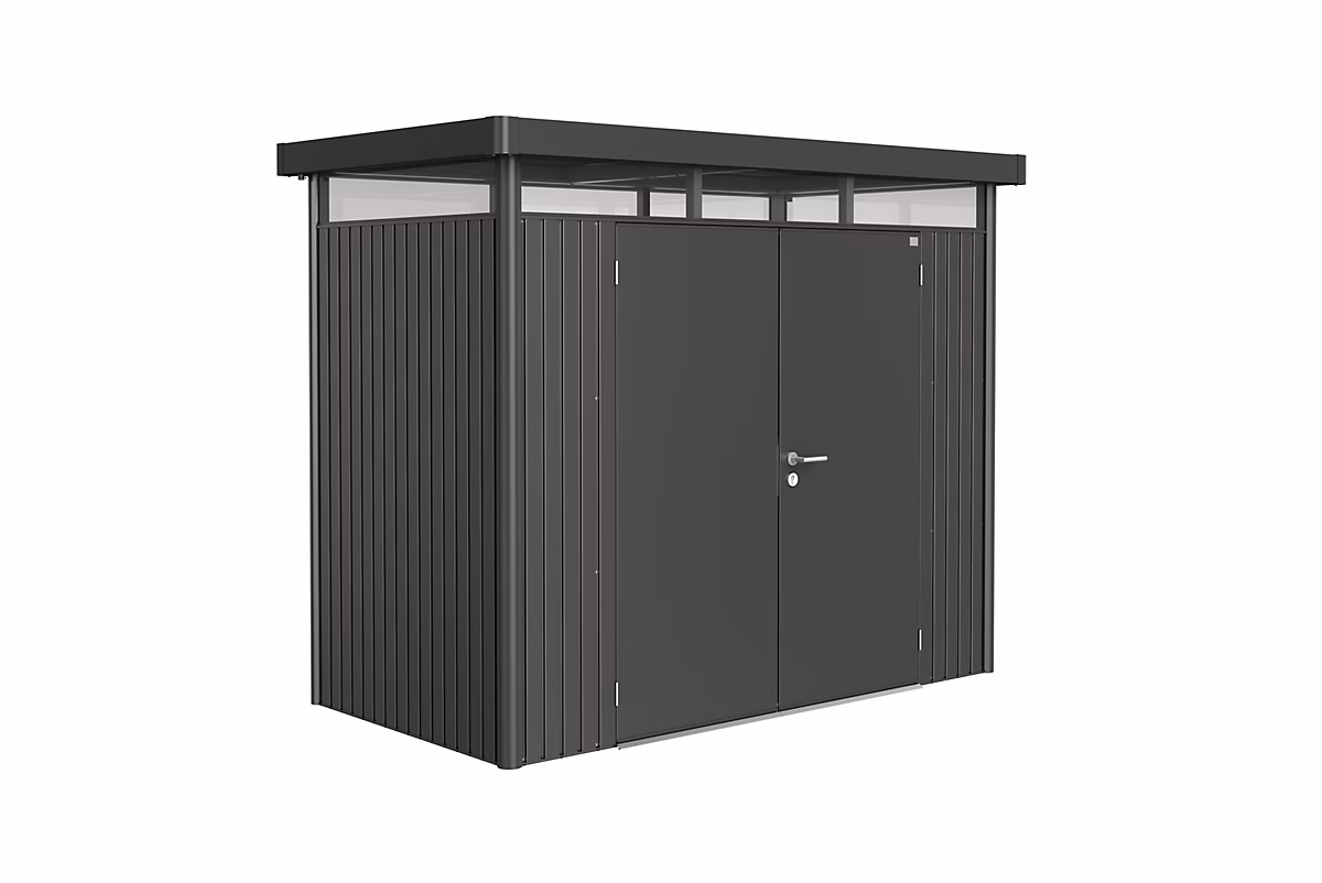 Abri de jardin métal Biohort HighLine H1 gris foncé double porte surface totale 4.26 m² – Réf. PCAZJTPFO7679295202