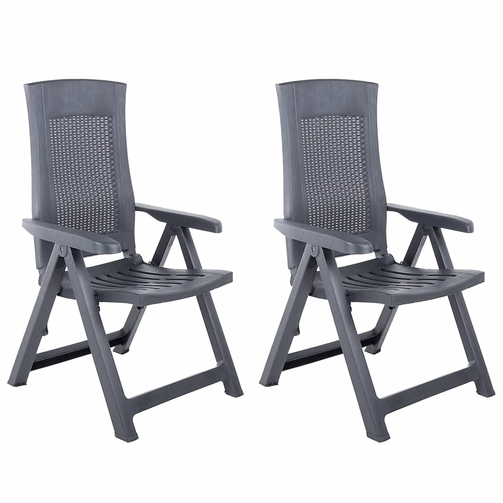 Chaises inclinables de jardin – VIDAXL, Anthracite, Plastique, – Contemporain, lot de 2
