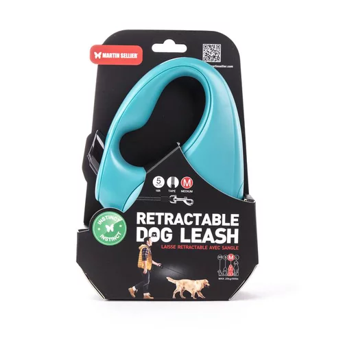 Laisse rétractable turquoise Instinct Sangle - taille M