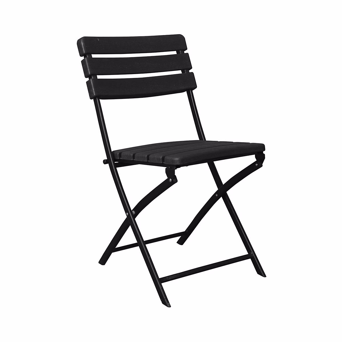Chaise pliante effet bois noir 55 × 46 × 81cm 7house