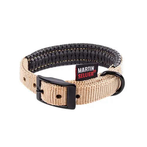Collier droit Confort pour chien coloris beige - 1,6x35 cm