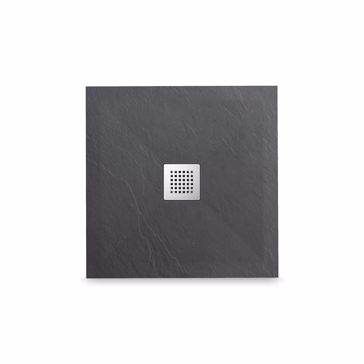 BALNEO Receveur de douche Stone Tray en résine minérale 90x90x2 – 5 cm gris foncé antidérapant