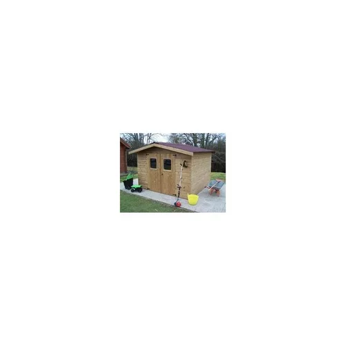 Abri en madriers de bois d’Épicéa thermo-chauffé livré Foresta Bois Habrita - 11,97 m²