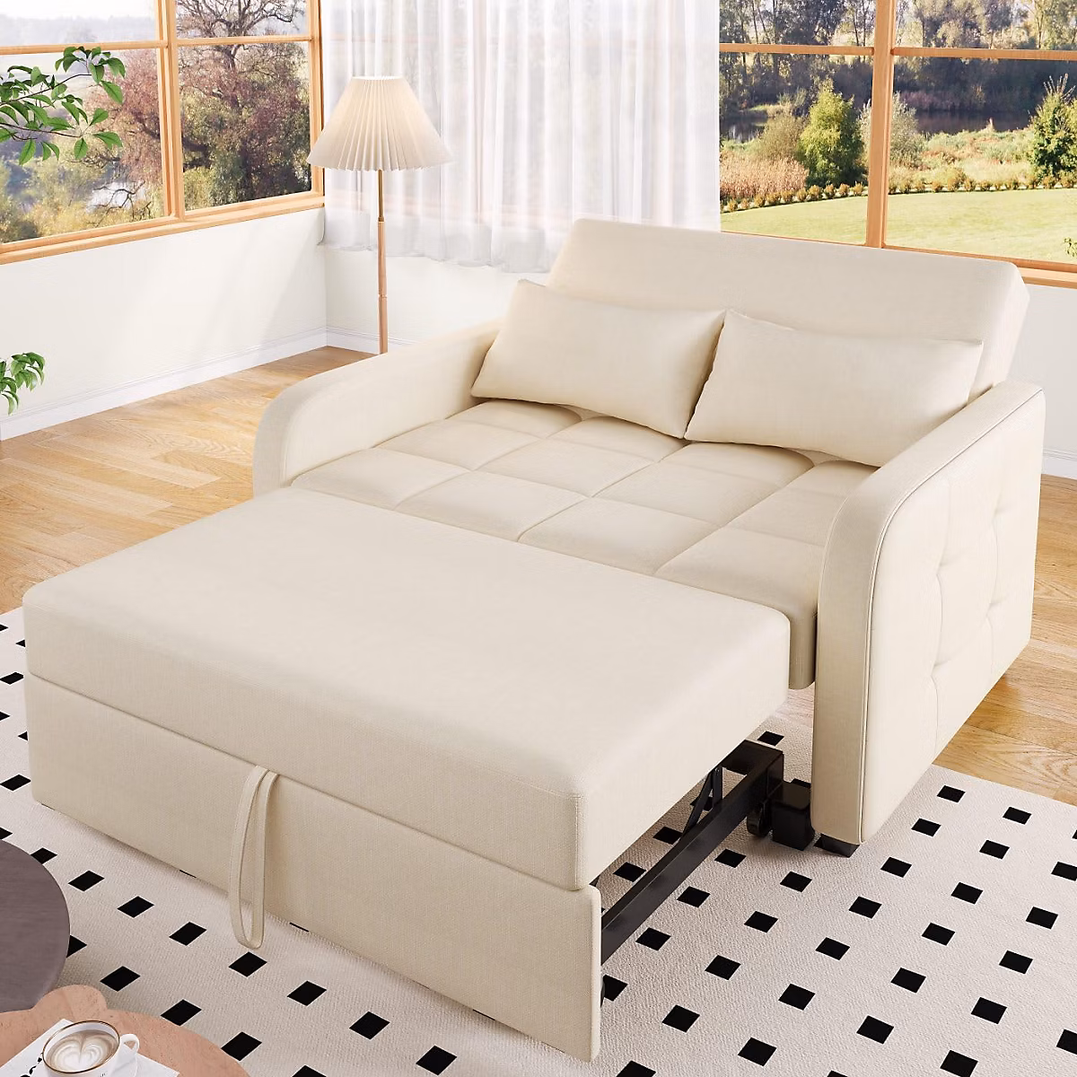 Canapé – lit multifonction, dossier réglable, 180 × 127 cm, idéal pour petits appartements et résidences étudiantes