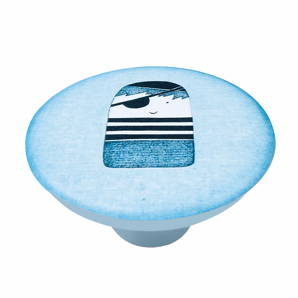 Bouton de meuble abs diamètre 50 mm sérigrafié pirate jeune piéces – lot de 36