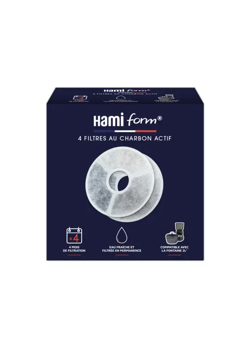 Filtre à charbon actif pour fontaine à eau 2 L coloris blanc HamiForm - x 4