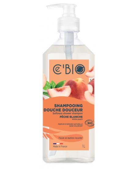 C'bio - Shampooing Douche Pêche Blanche - 1L