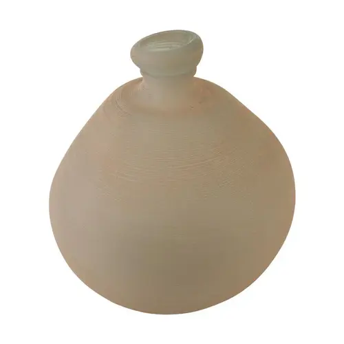 Bouteille en verre recyclé beige effet sablé - Ø 31,5 x H 32 cm