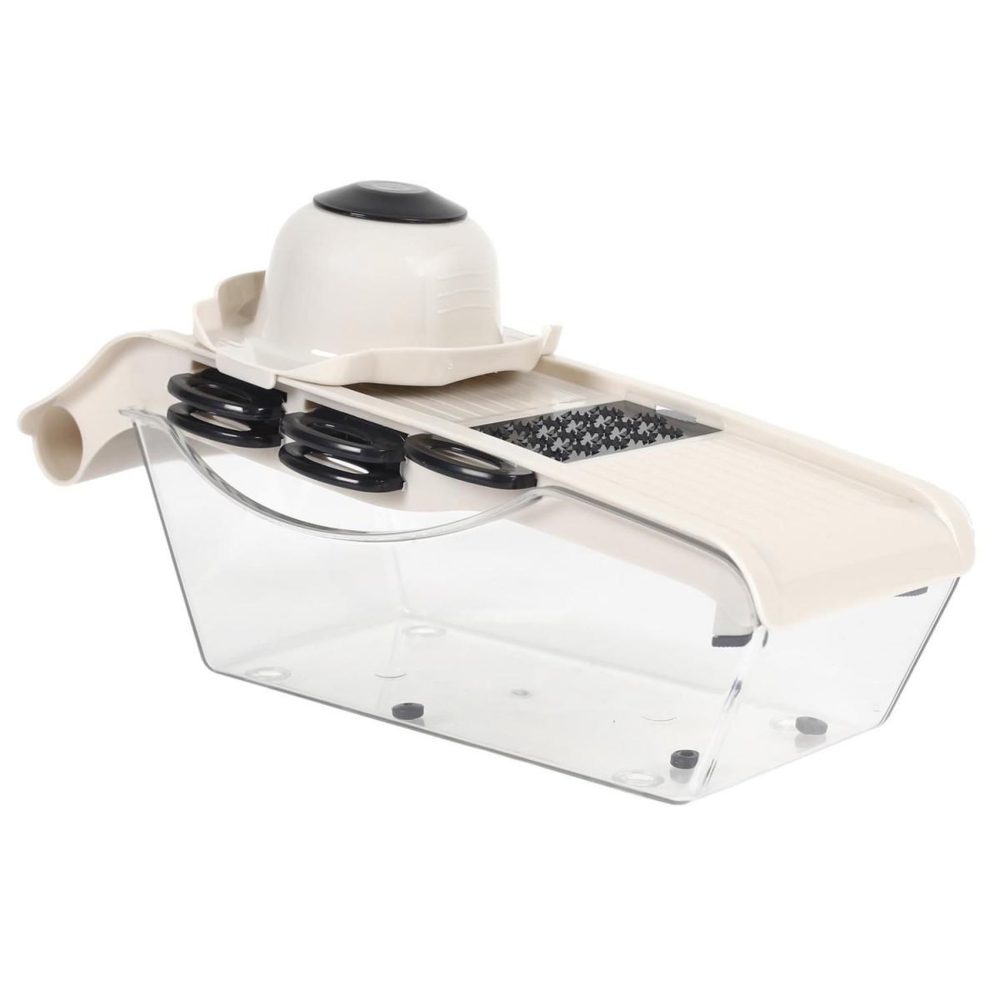 COOK CONCEPT Mandoline avec réservoir 5 accessoires 32cm beige