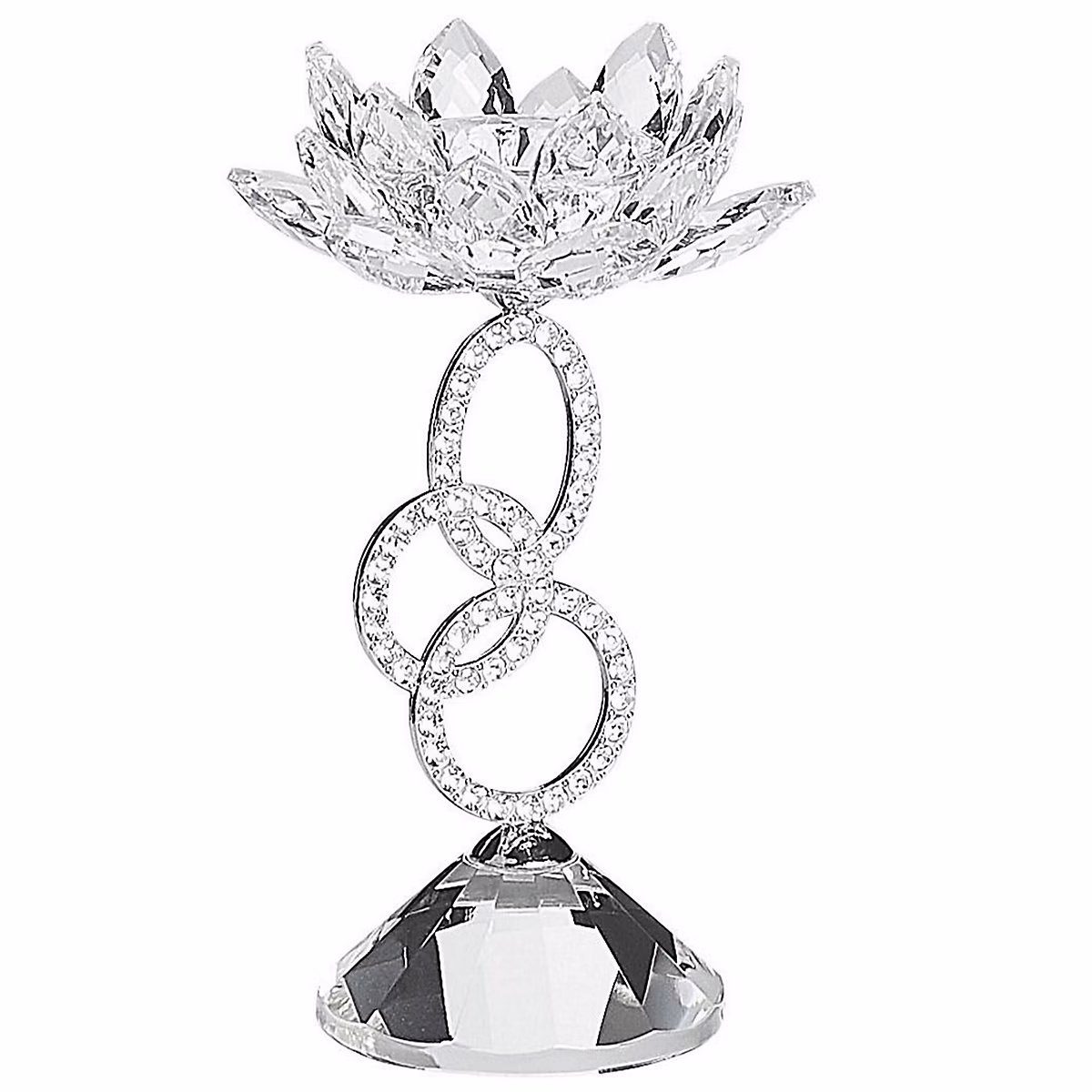 Objet décoratif – Bougeoir OVIEDO 19 cm Verre Argenté