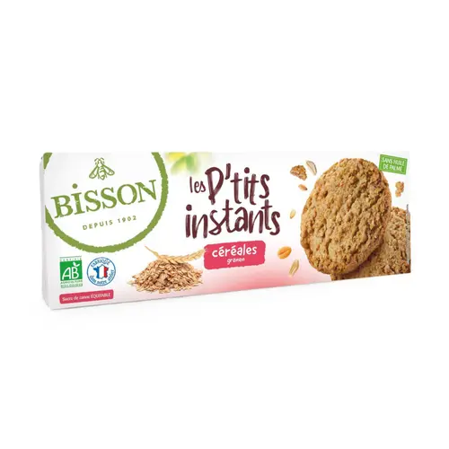 Biscuits bio Les P’tits instants céréales en sachet fraîcheur Bisson - 150 g