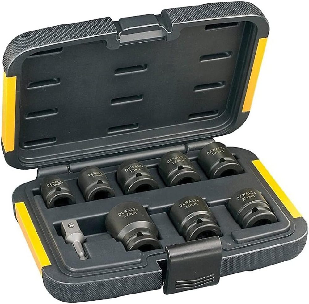 Coffret de 8 douilles à chocs et accessoire 10 à 27mm | DEWALT – DT7507 – QZ