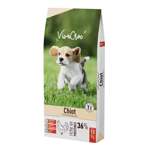 Croquettes pour chien junior au poulet chiot VivaCroc – 12 kg