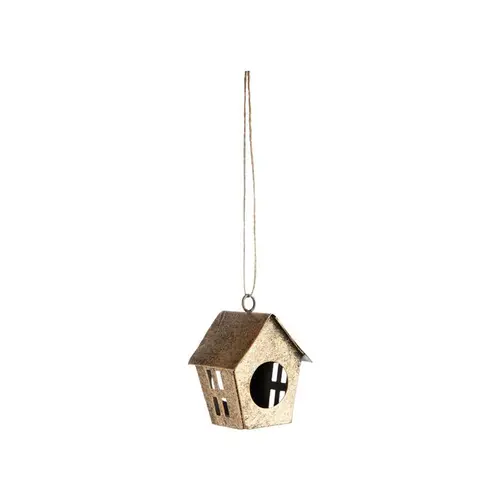 Décoration à suspendre petite maison en métal or antique - 5 x 5 x 7 cm