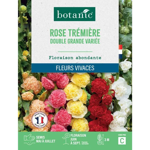Graines de fleurs de Rose trémière double grande variée botanic®