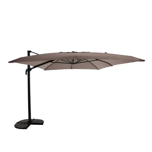 Parasol déporté rectangulaire en aluminium coloris beige - 400 x 300 cm