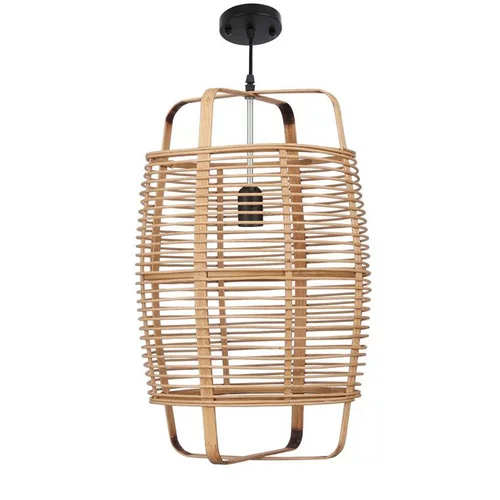 Suspension électrifiée coloris naturel en bambou - 30,5 cm