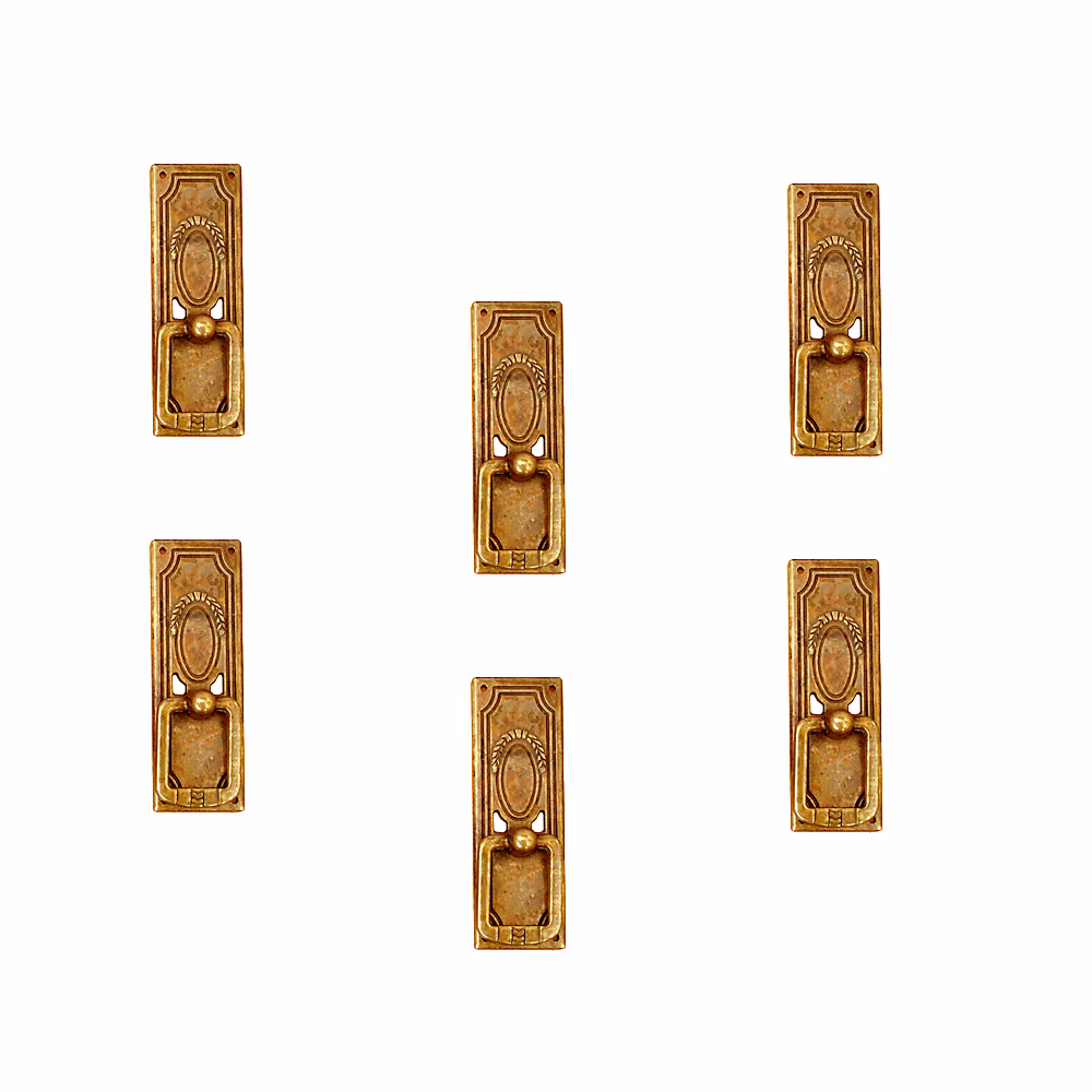 6 Un. poignées de meuble anneau bronze vieilli pour tiroir 80 × 27 × 12mm