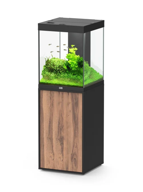 Aquarium avec meuble en bois coloris noir Aquatlantis Tower 163 - 49,9 x 50,1 x 65,4 cm