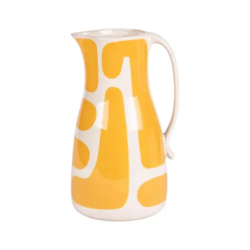 Pichet en grès jaune et beige Lulli - 1,8 L