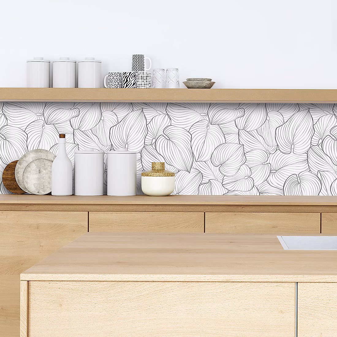 Crédence adhésive feuillage déco 60 × 100 cm