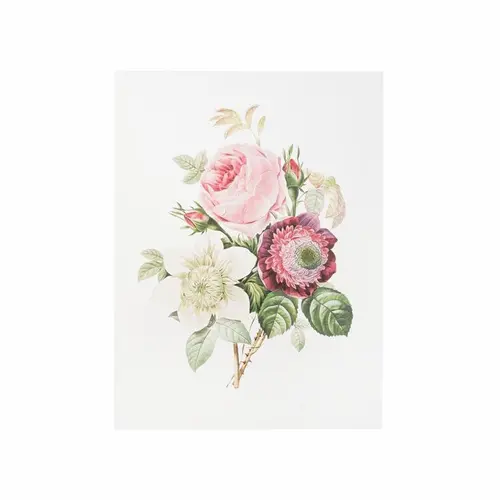 Affiche rose, anémone et clématite - 30 x 40 cm