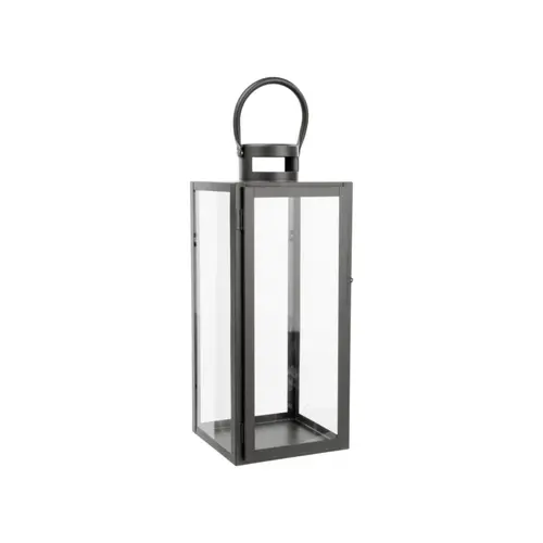 Lanterne en métal gris Arana moyen modèle - 17 x 18 x 40 cm