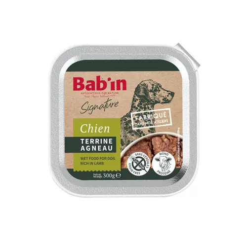 Pâtée pour chien à l'agneau terrine Bab'in Signature - 300 g