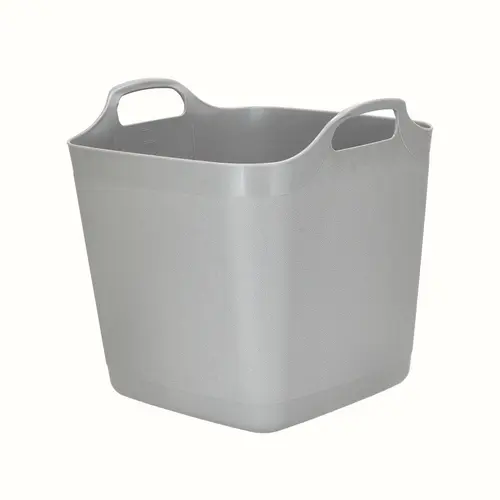 Panier souple carré coloris gris en plastique - 40 L
