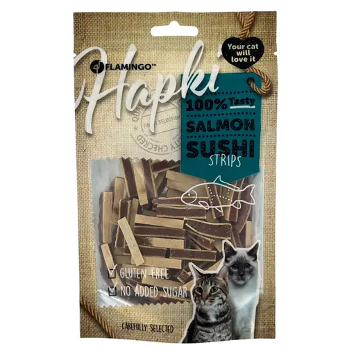 Friandises pour chat Hapki saumon lamelles de sushi Flamingo - 85 g
