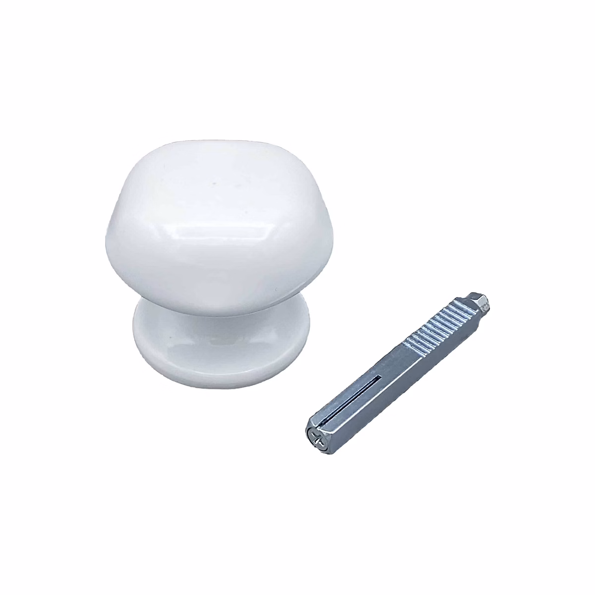 Bouton de Porte D60 mm en Aluminium BLANC RAL 9010 lot de 6 couples – Réf. BJPKDUCUJ7965669261