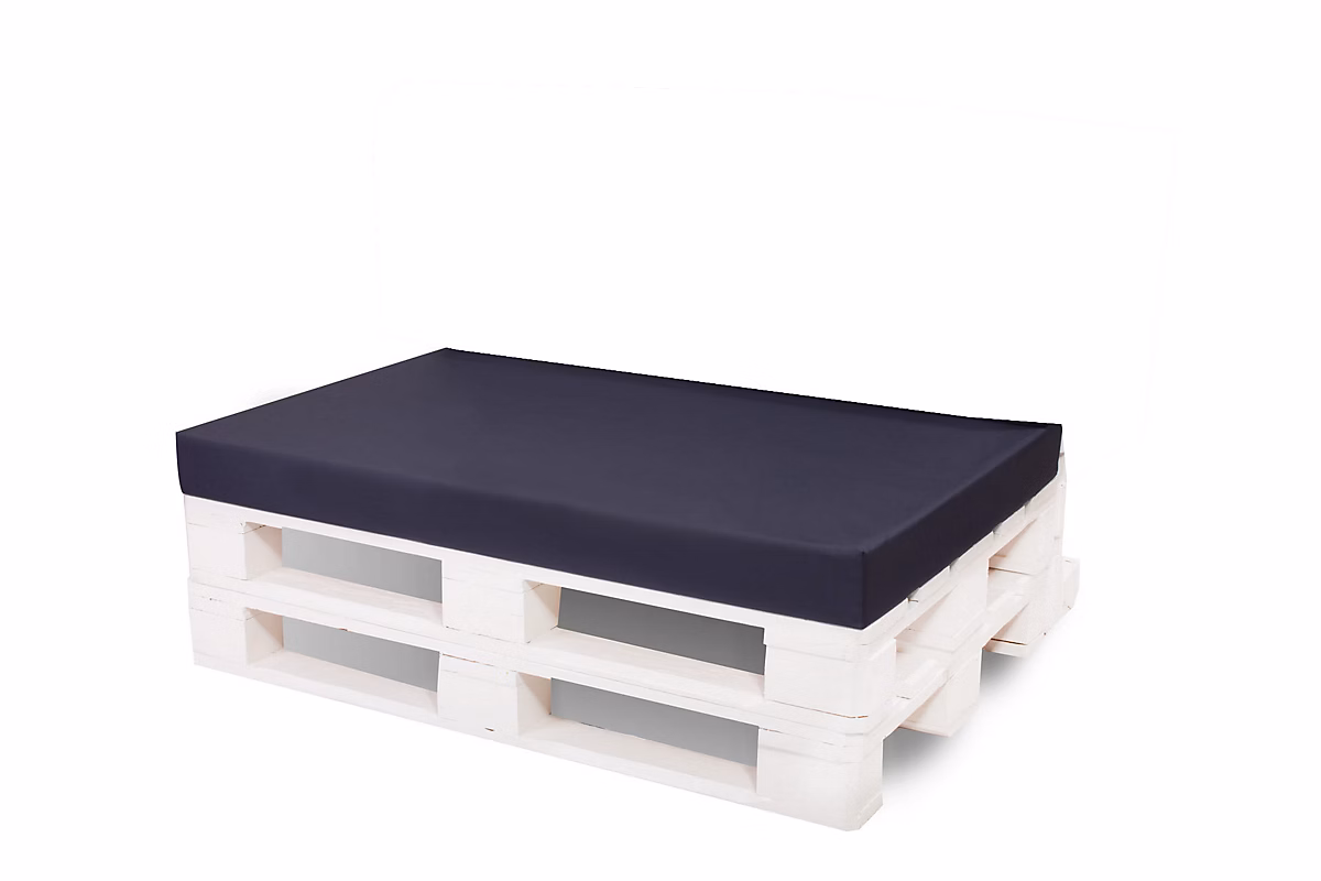 Coussin de palette 120 × 80 × 10cm assise | coussin de palette Bleu – coussin de mobilier de jardin – coussin de jardin