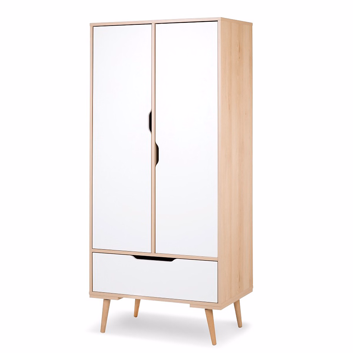 Armoire Penderie Bébé Avec Tiroir – Tringle Et étagères Blanc / Bois