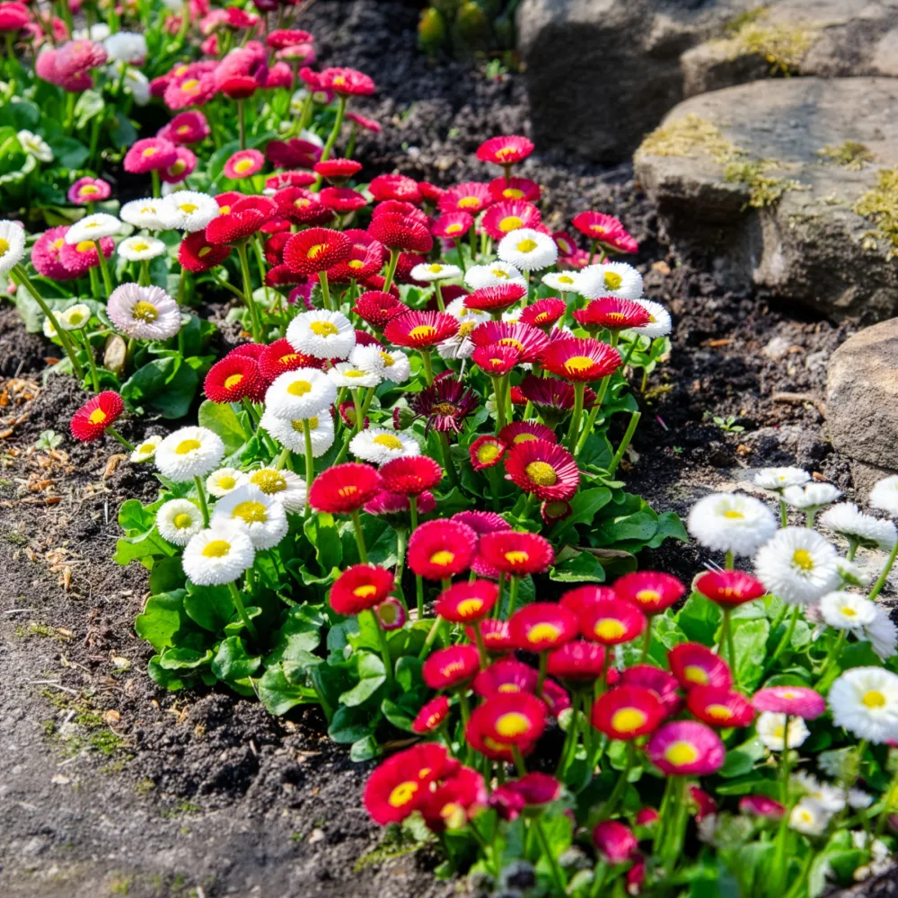 2 Pâquerettes en mélange Bellis perennis