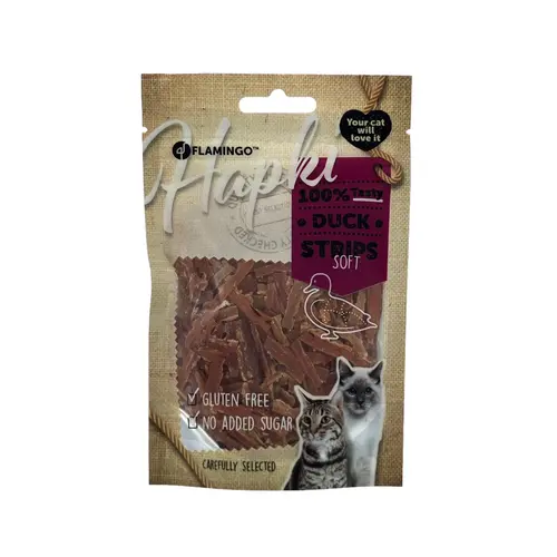 Friandises pour chat Hapki canard doux lamelles Flamingo - 50 g