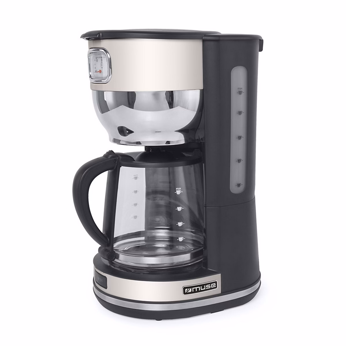 Cafetière Muse MS-220 SC – Porte-filtre, 1000W, réservoir 1.4 L (10 tasses), Cadrant rétro de maintien de la température