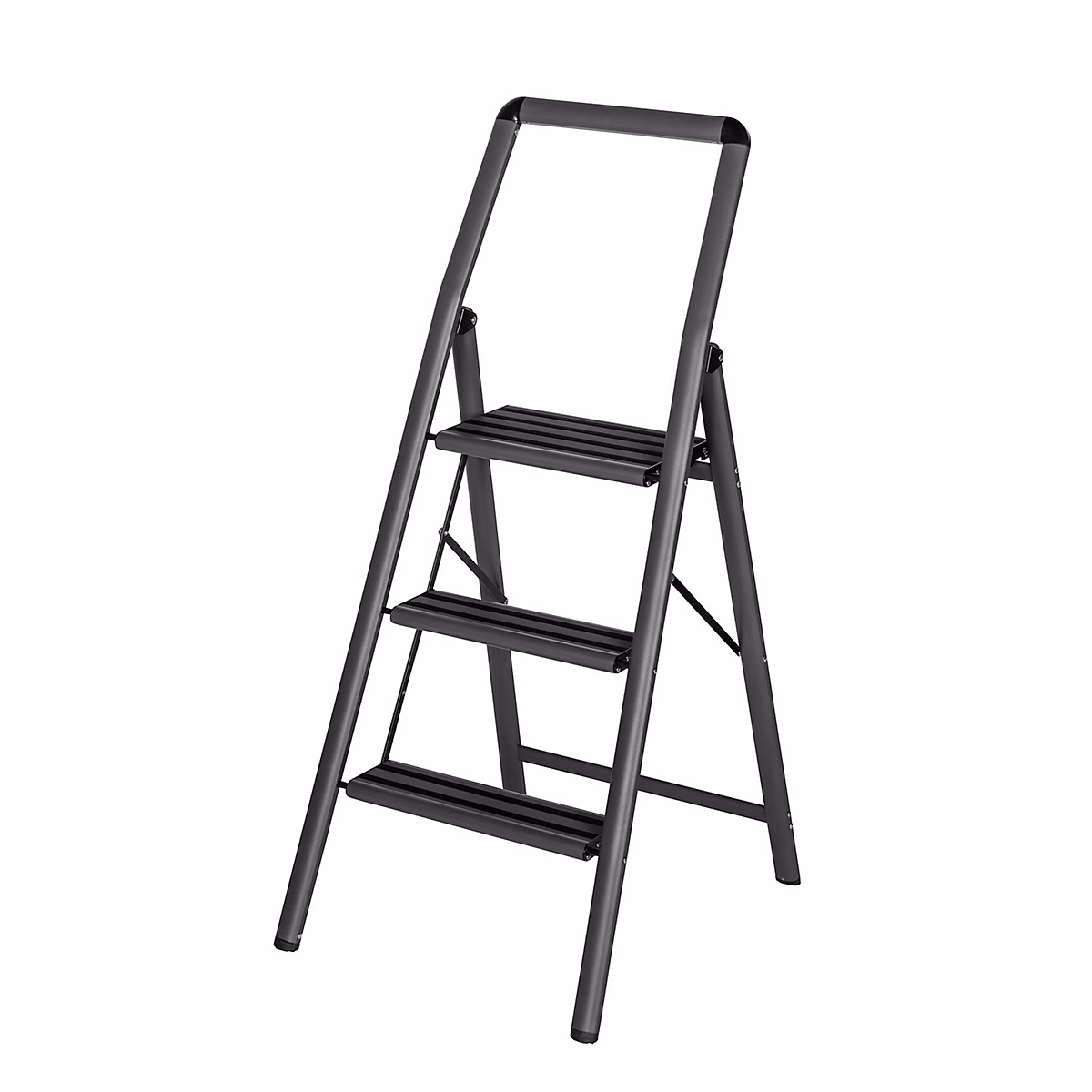 Escabeau 3 marches pliable en aluminium – Gris