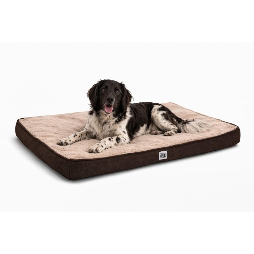 MON AMI LUKI Matelas antidérapant bord tissus et dessus fourrure pour chien