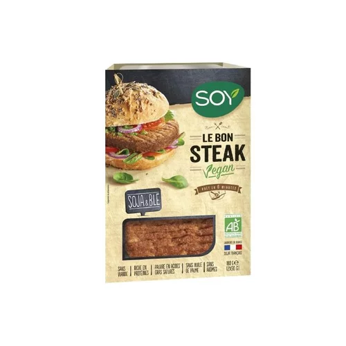 Steak vegan soja et blé en barquette Soy - 2 x 90 g