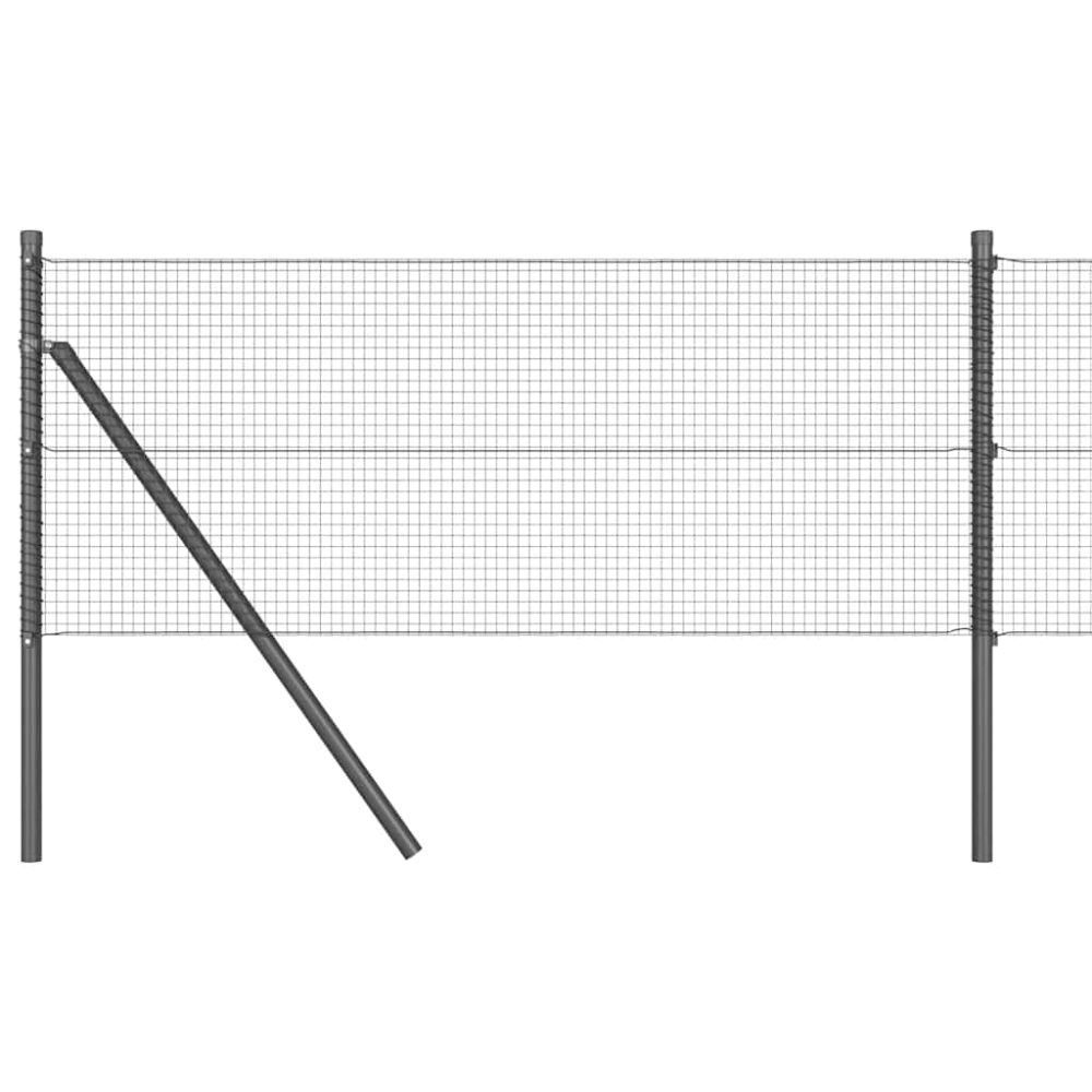 vidaXL Clôture en fils soudés pour fixation au sol 25 x 0,8 m Gris