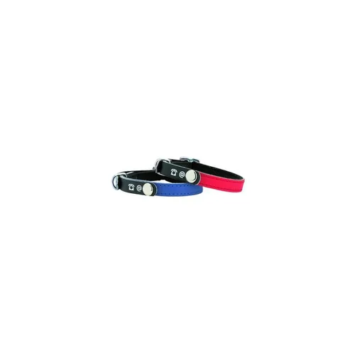 Collier pour chat en cuir coloris rouge Bobby porte-adresse