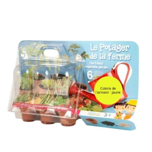 Coffret jardinage enfant "Le potager de la ferme" jaune