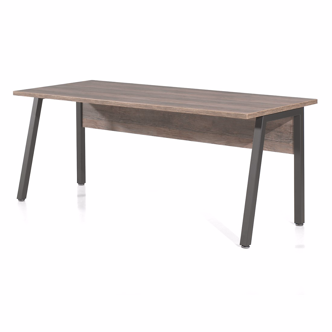 Aménagement bureau – Bureau professionnel droit 200 cm SOON Chene vieilli et noir Style design contemporain