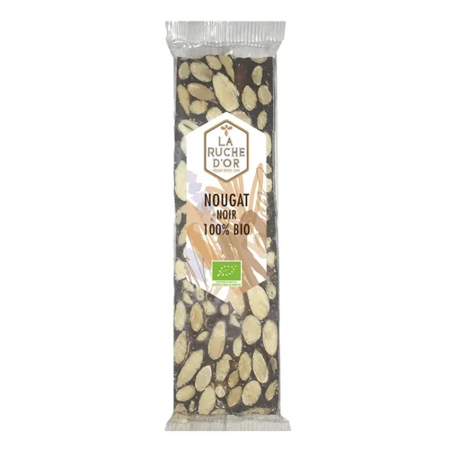 Barre de nougat noir bio La Ruche d'Or - 100 g